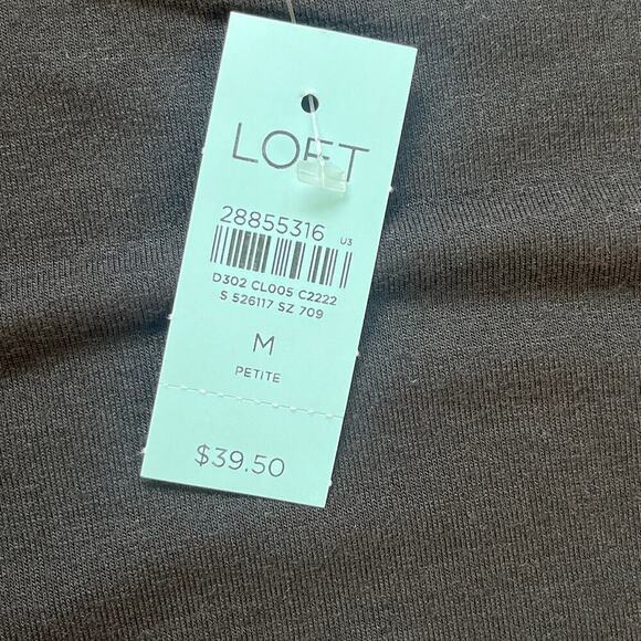 LOFT Black Long Sleeve Soft Knit Tie Front Top Size MP. NEW - Picture 4 of 6